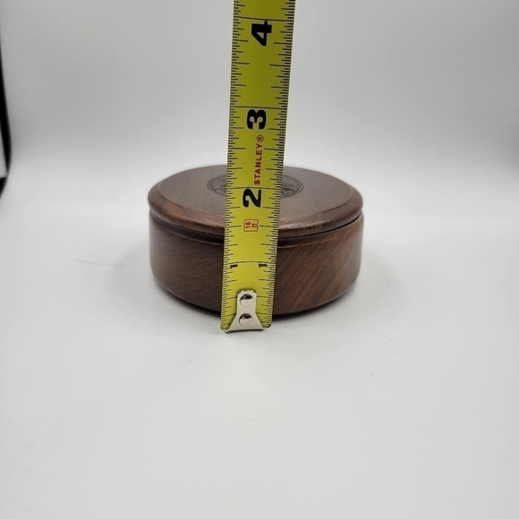 Vintage Torch Small Lidded Wooden Trinket Dish - Picture 6 of 6